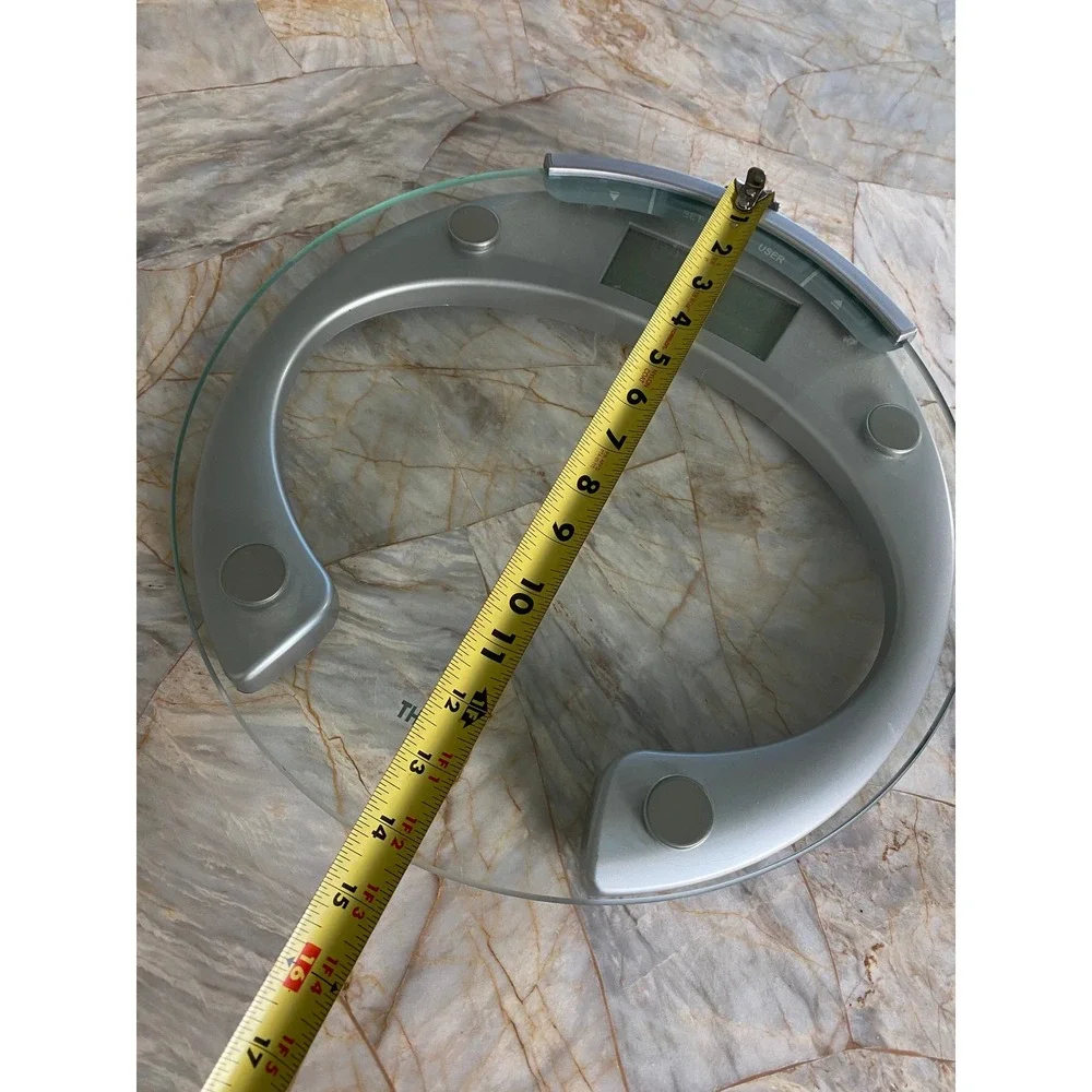 Thinner by Conair Digital Bathroom Scale Glass Silver Modern Weight Tracker